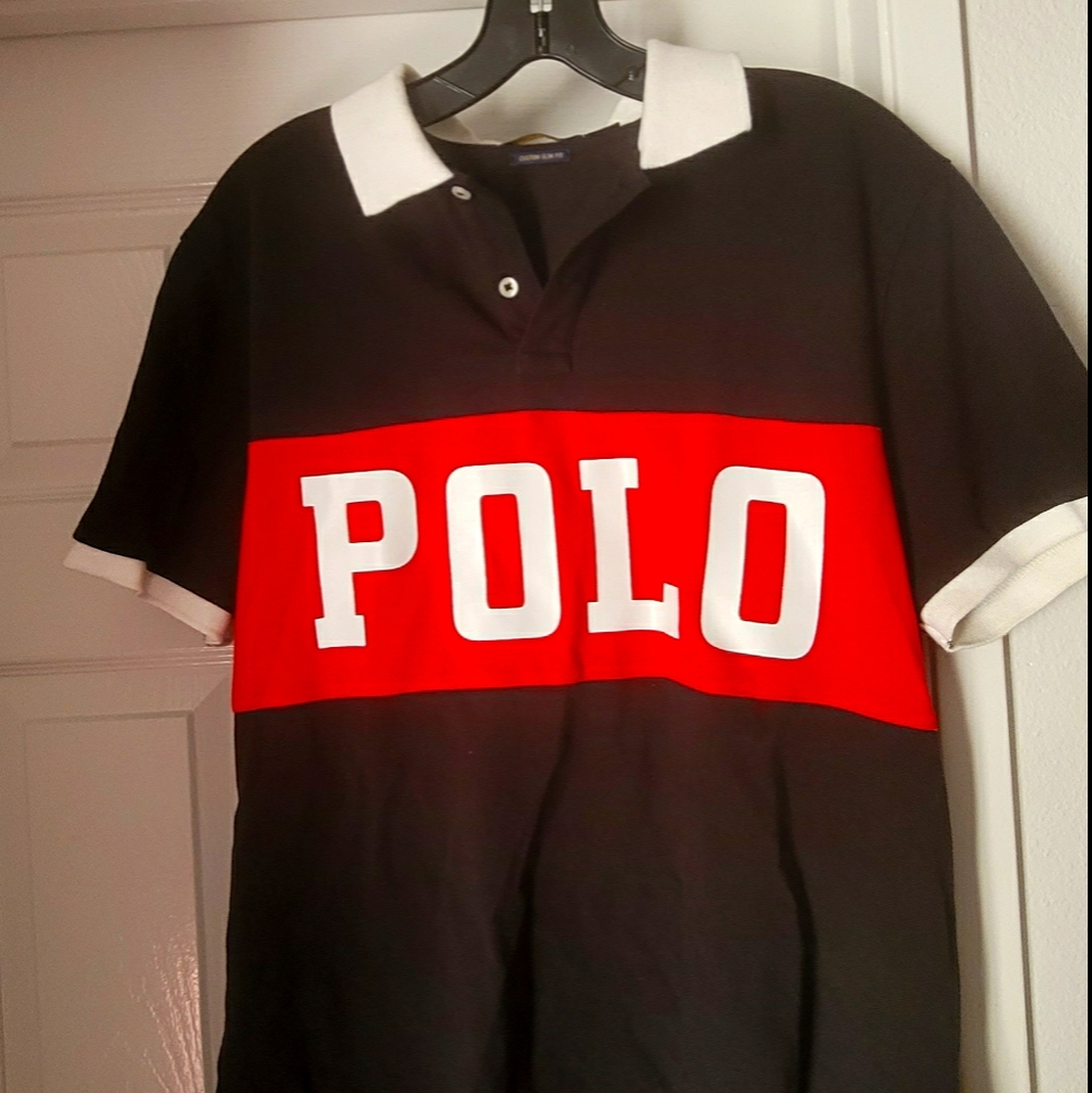 POLO Ralph Lauren Men's Polo Shirt Black/Red sz. L